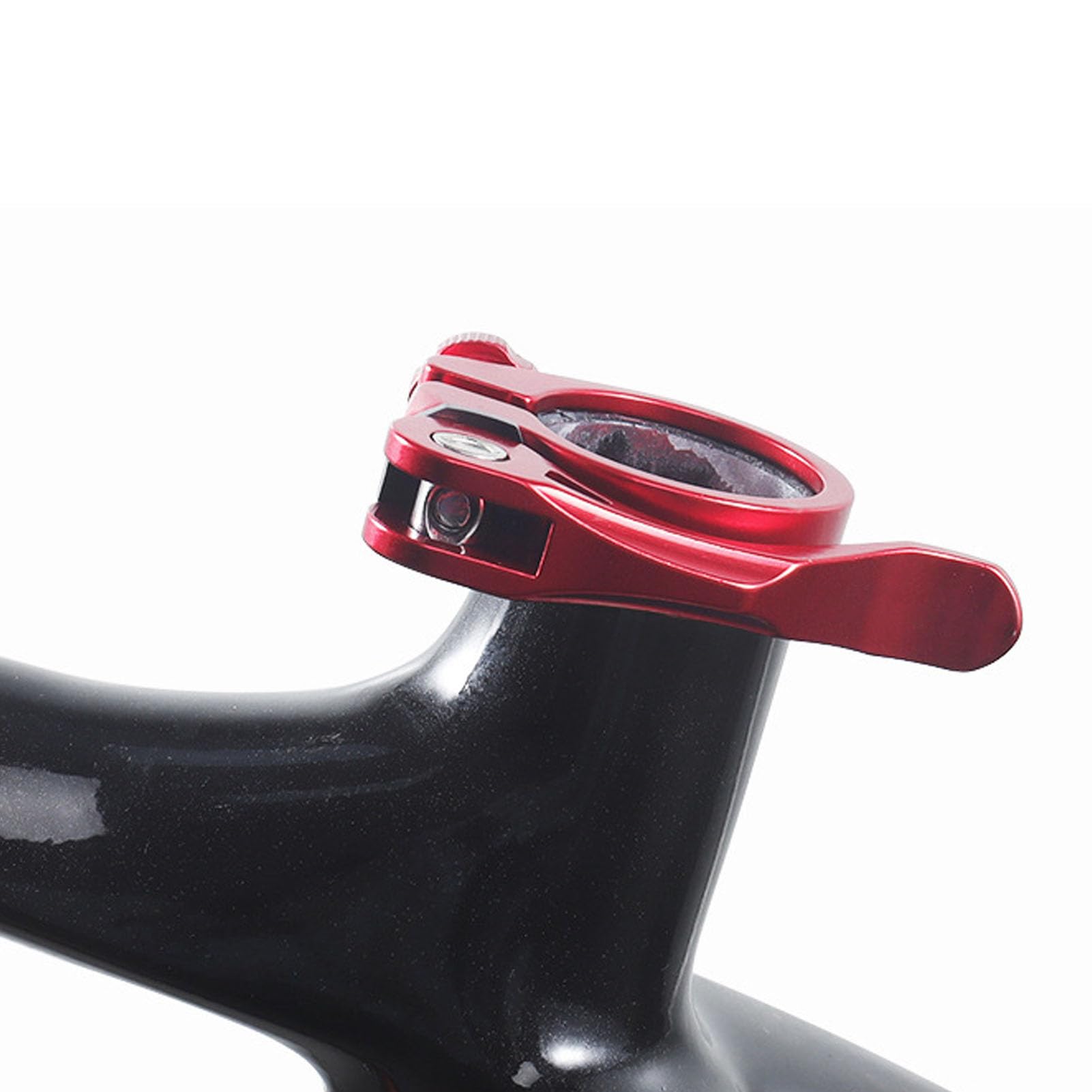 Bike Seatpost Clamp Professional 34.9mm Aluminum Alloy Lightweight High Strength CNC Machined Quick Release Bicycle Seatpost Clamp for Mountain Road Bikes (Red)