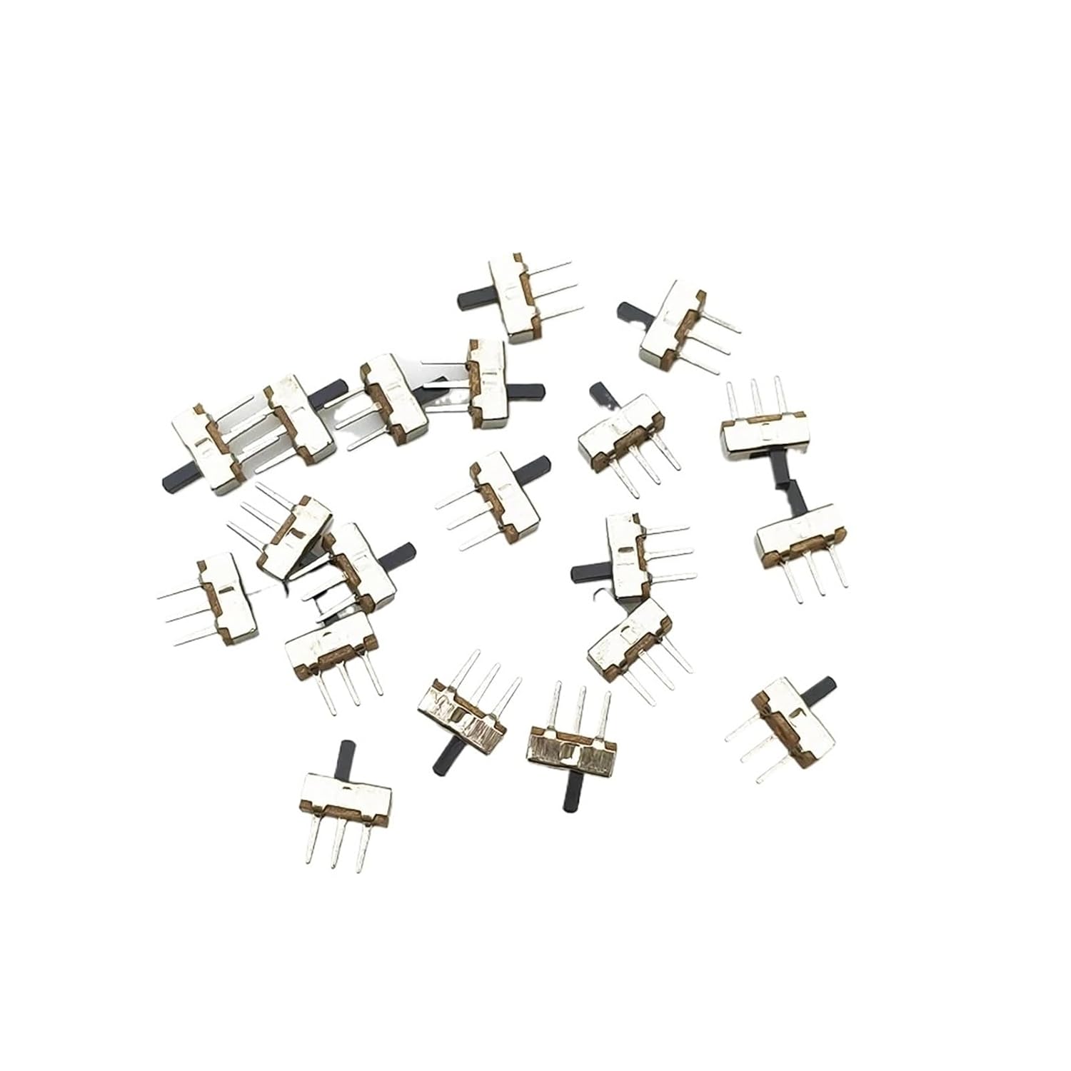20Pcs SS12D00 Interruptor on-Off Slide Switch 3pin 1P2T 2 Position Toggle Switch Handle Length:3MM/4MM/5MM/6MM