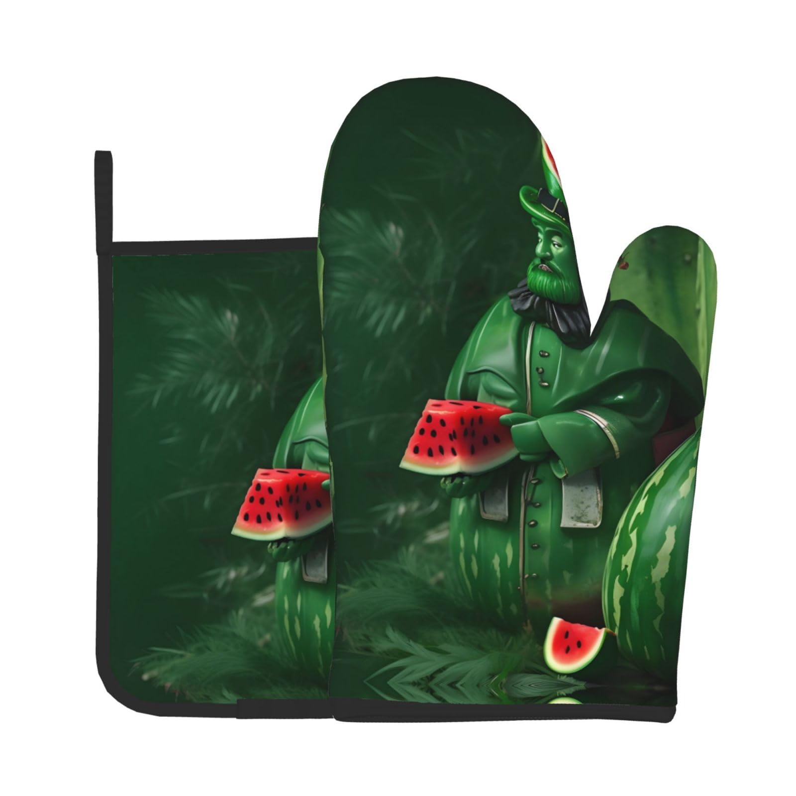 Oven Mitts and Potholders Set of 2 for Kitchen Baking Cooking GrayPatrick's Watermelon Festival Thick and Durable