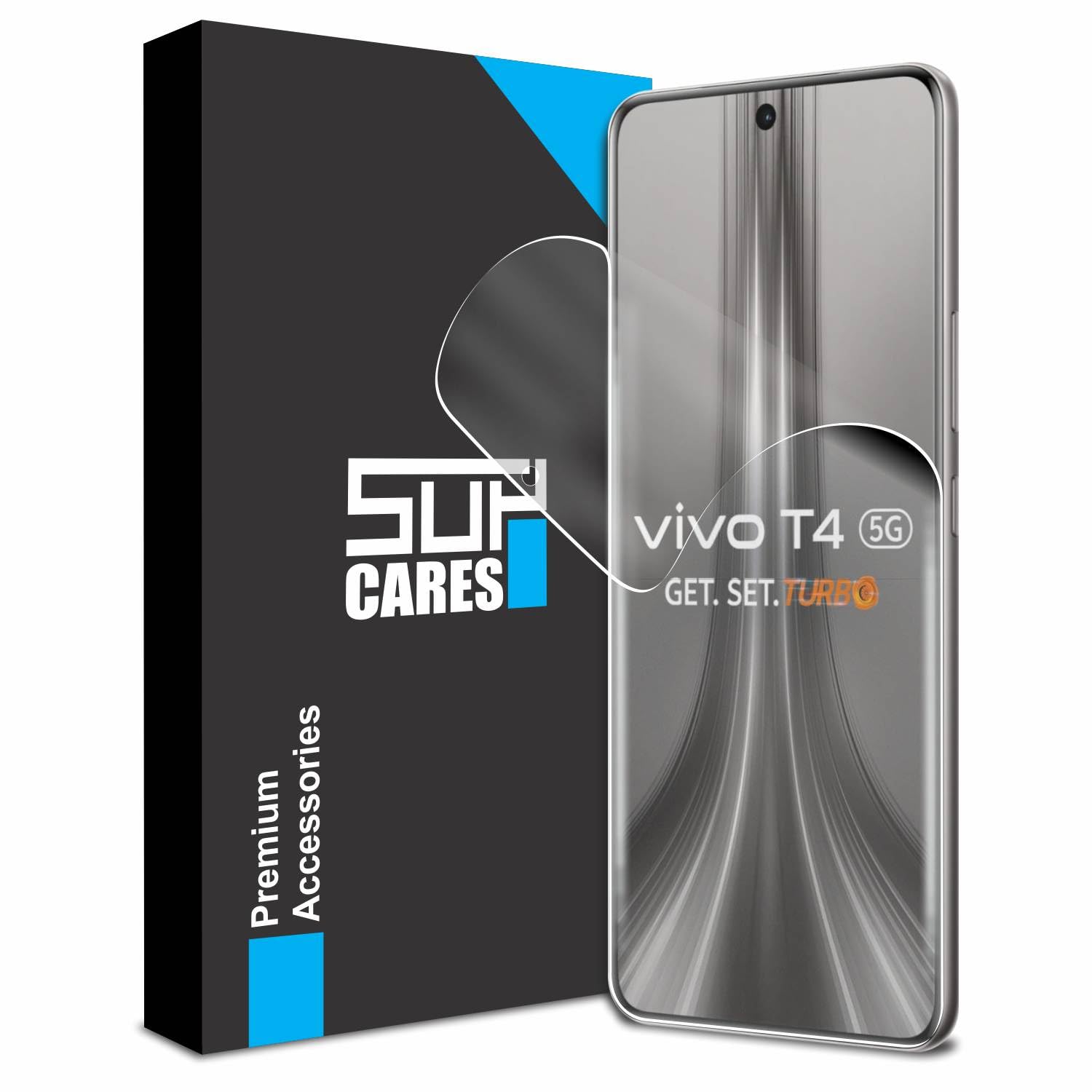 SupCares TPU Anti Glare Matte Unbreakable Membrane Screen Protector for Vivo T4 (6.77 Inch) With Easy Self Installation Kit | Fingerprint Working | Edge to Edge Coverage