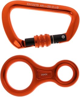 SM SunniMix Outdoor Hardware zestaw karabińczyków i odciągacz do liny, wspinaczka, kolor pomarańczowy