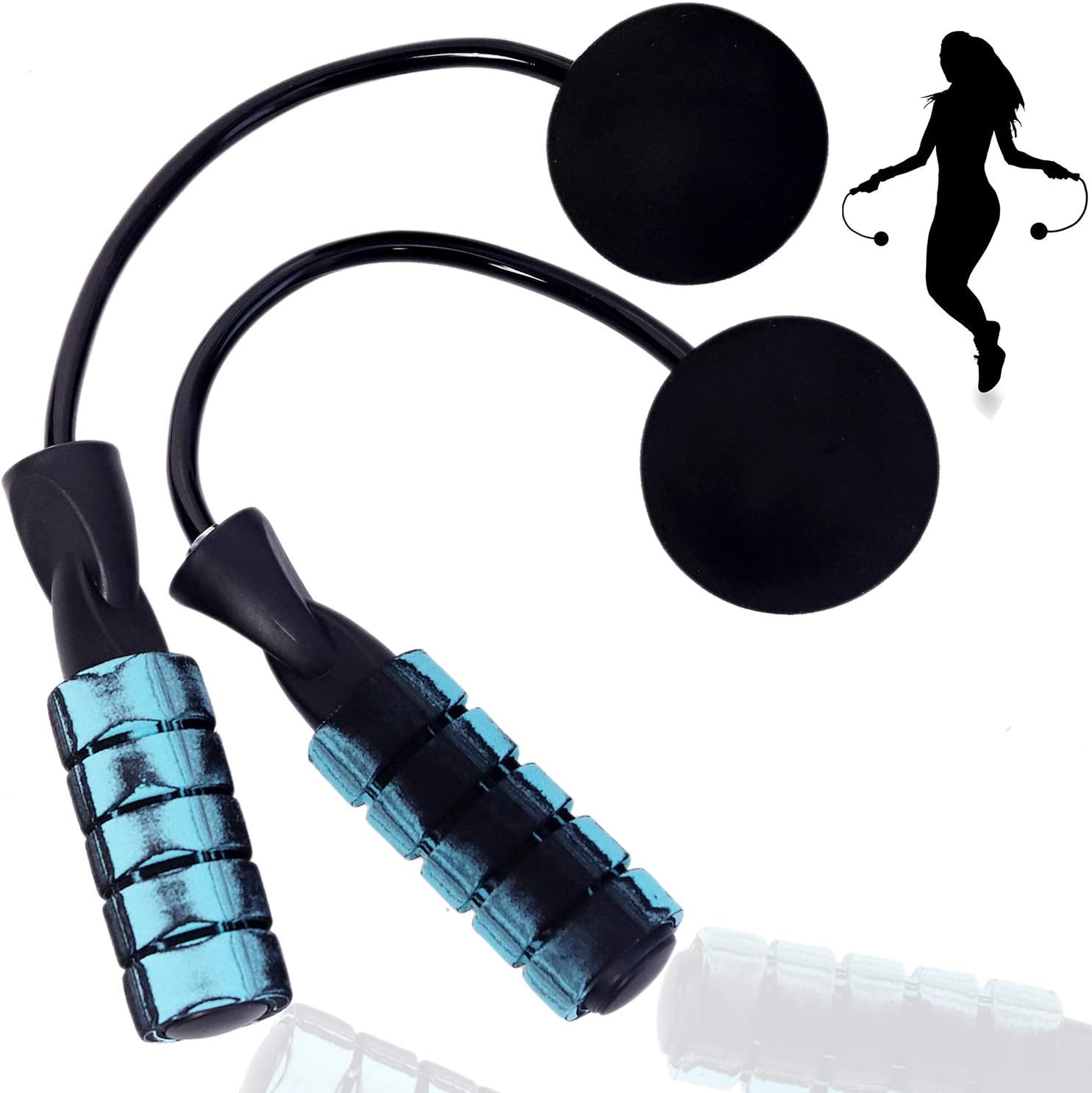 Ropeless Jump Rope，Cordless skipping Rope Tangle-Free Rapid Speed Skipping Ropes for Fitness Weighted Jump Rope Workout for Men, Women, Kids Indoor and Outdoor-Blue