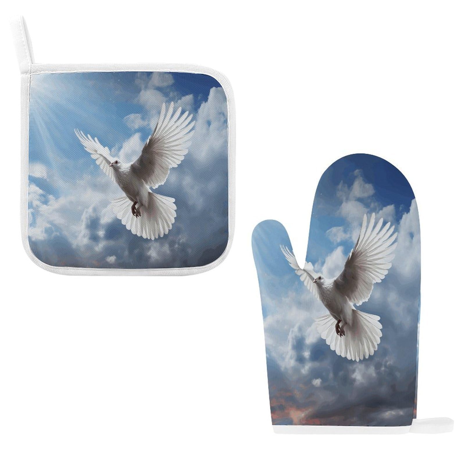 Fodpand Style Peace Dove Oven Mitts And Pot Holders Sets