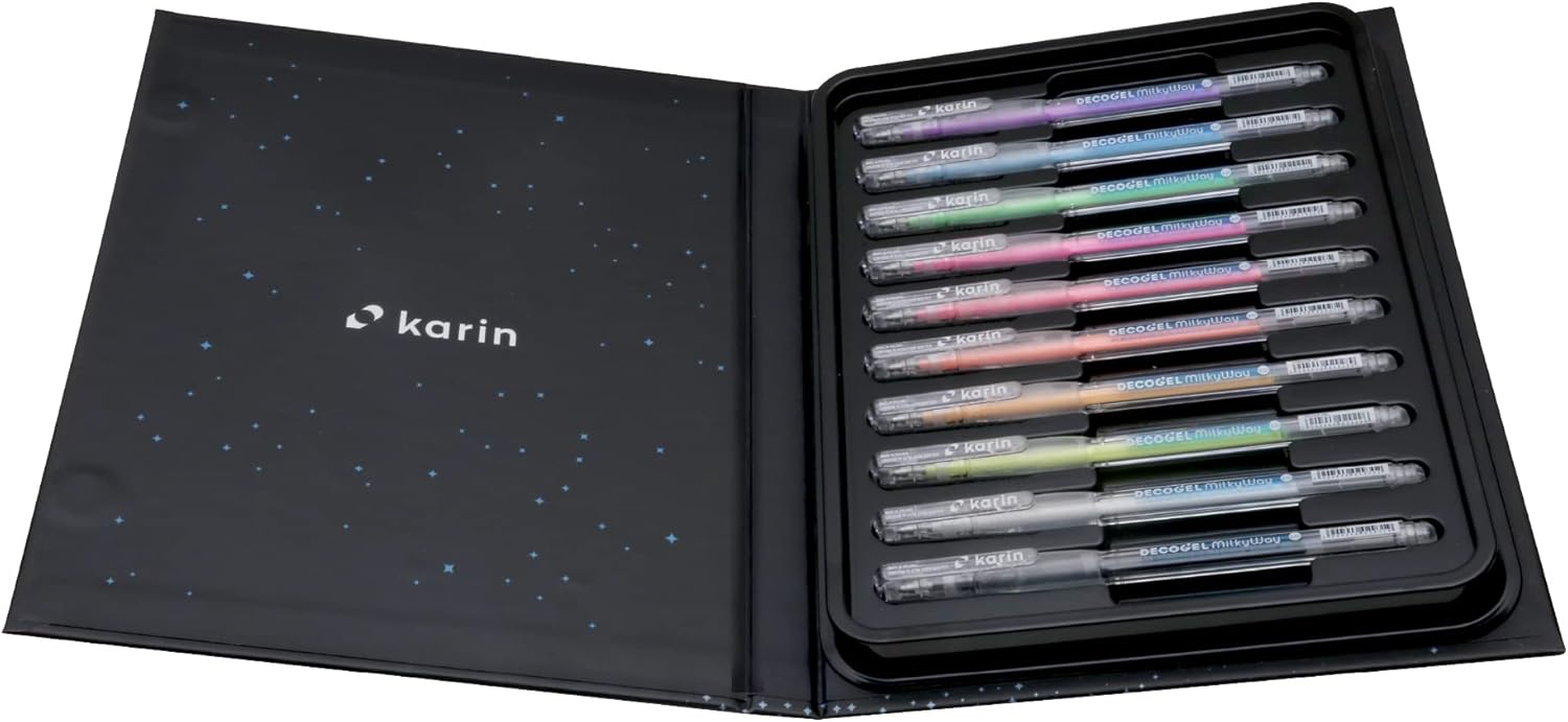 Karin Deco Gel 1.0 Milky Way 10 Colours Set, Gel Pens in Pastel Colours