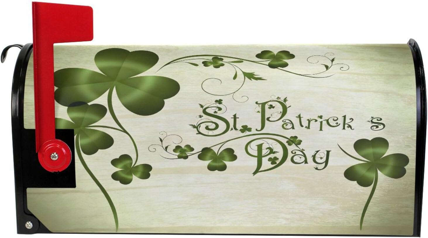 WOOR St Patrick's Day Magnetic Mailbox Cover Shamrocks Lucky Clover Leaves MailWraps Garden Yard Home Decor for Outside Standard Size-18"x 20.8"