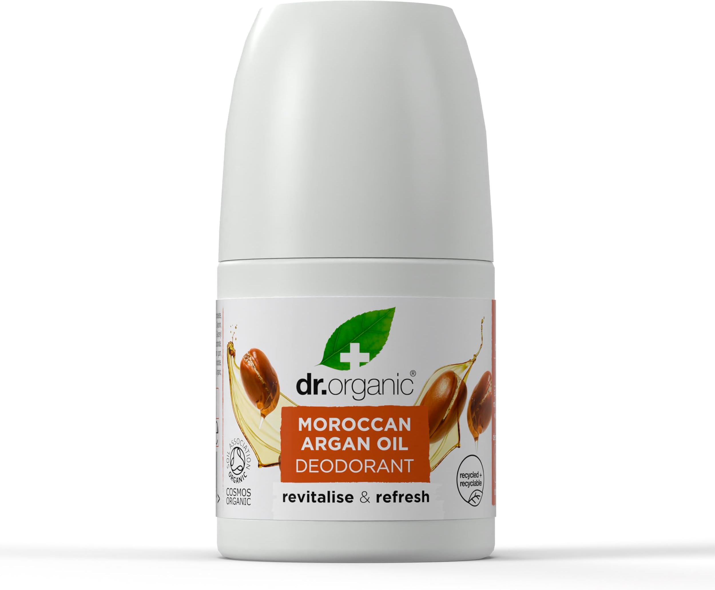 Dr Organic Moroccan Argan Oil Deodorant, Aluminium Free, Mens, Womens, Natural, Vegan, Cruelty-Free, Paraben & SLS-Free, Recycled & Recyclable, Certified Organic, 50ml, Packaging may vary