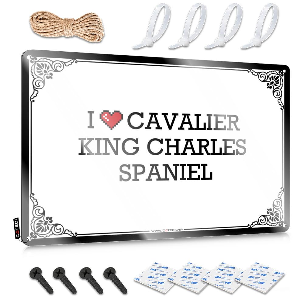 Matal Sign Large Bars Novelty Custom I Love Cavalier King Charles Spaniel - Easy To Hang Art(30X40CM)