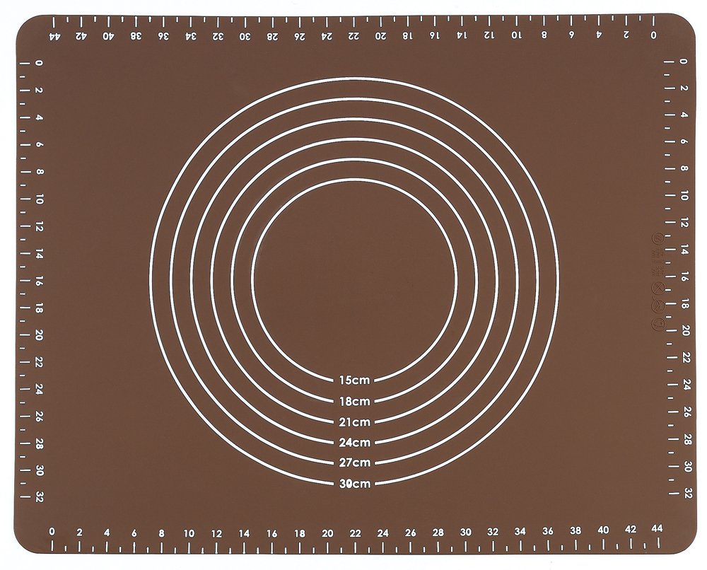 Yoshikawa Home Bakery Club Silicone Mat SJ1455 Brown, 19.7 x 15.7 x 0.04 inches (50 x 40 x 0.1 cm)