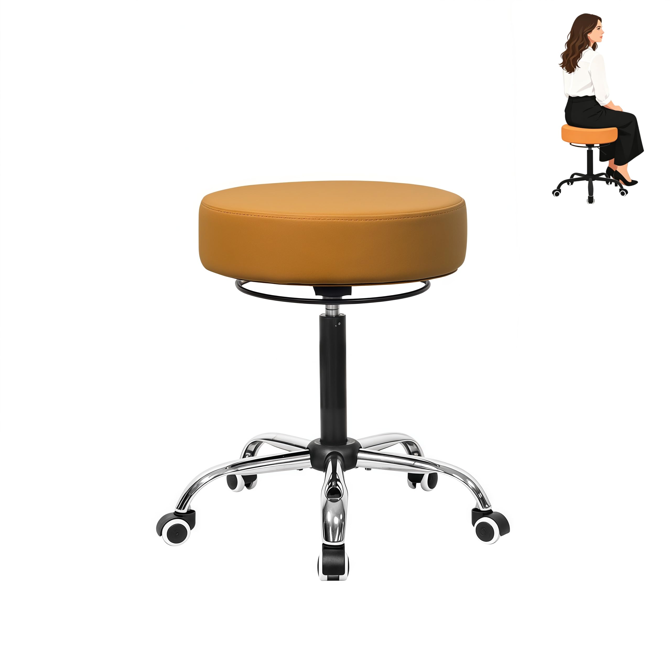 Heavy Duty Rolling Salon Stool - Spa & Massage Chair -1