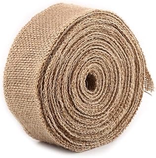 MAGT Nastro di Iuta, 10M Intrecciato Rustico Tela di Iuta Tela di Iuta Tessuto Juta Nastro Tavolo Runner Decorazioni di Nozze Nastri di Tela Larghi Bobina di Juta(5CM)