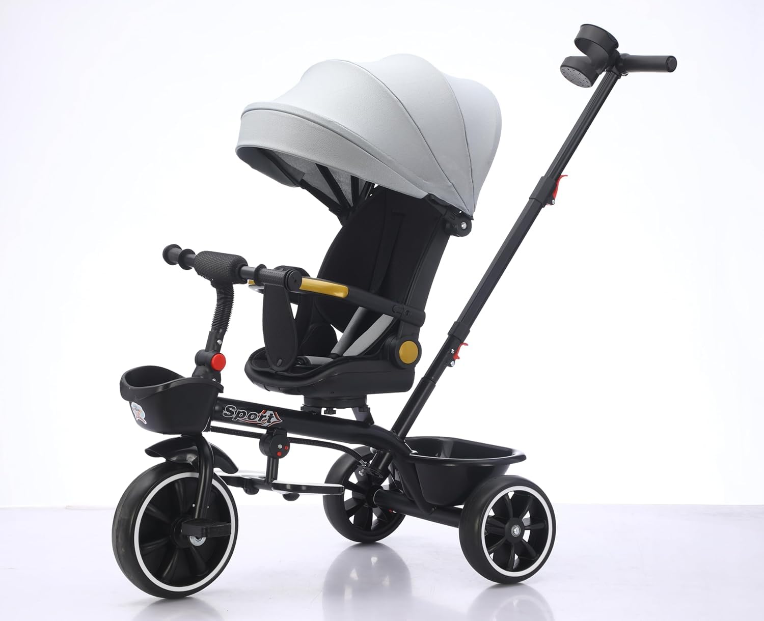 Little Bambino Baby Kids Tricycle Trike Stroller, Grey