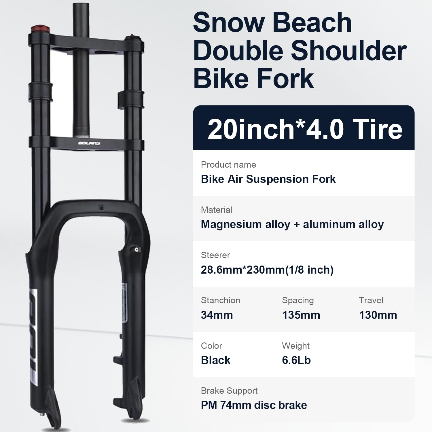 Amazon.com : BOLANY Bike Suspension Fork 20inch 4.0 Tire Double