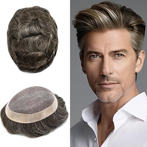 Miniatura 60 de Mens Toupee Hair Piece For Men Fine Mono Men Hair System Toupee For Men Hair Piece Real Human Hair System For Men Protesis Capilar Para Hombre 6x9