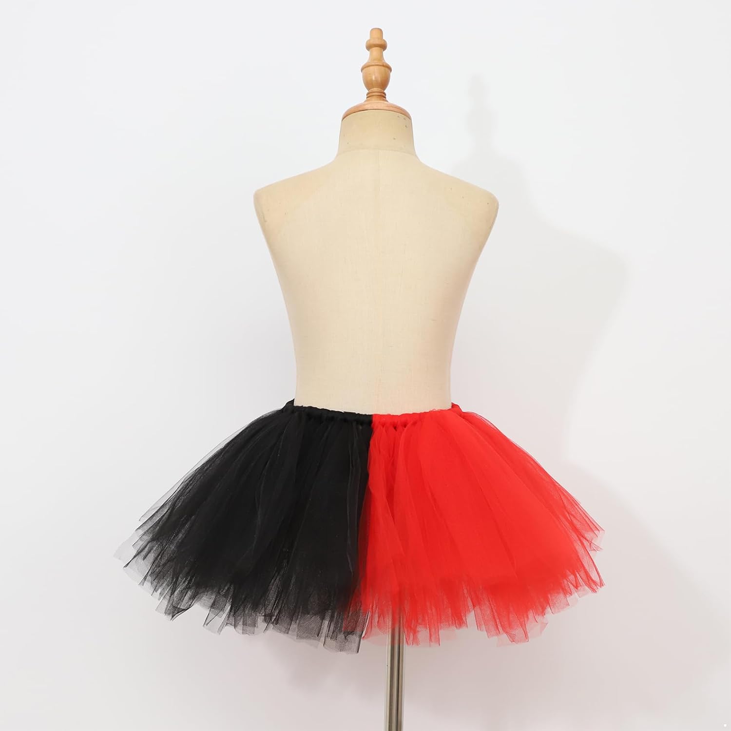 Jugaoge Girls Cute Tutu Mesh Skirt Self-Tied Ribbons with Clown Headband for Halloween Themed Party Role Play