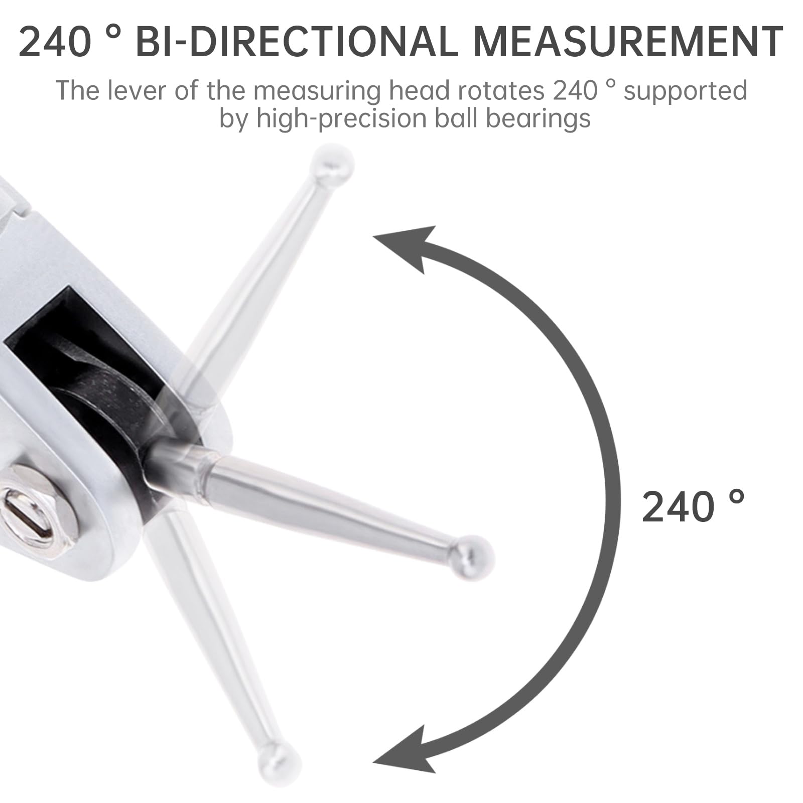 Indicateur de test à cadran 0-0,8 mm, précision de 0,01 mm, indicateur de test à cadran à levier, échelle 0-40-0, cadran jaune avec accessoires d'installation, manchons de 6 mm/8 mm