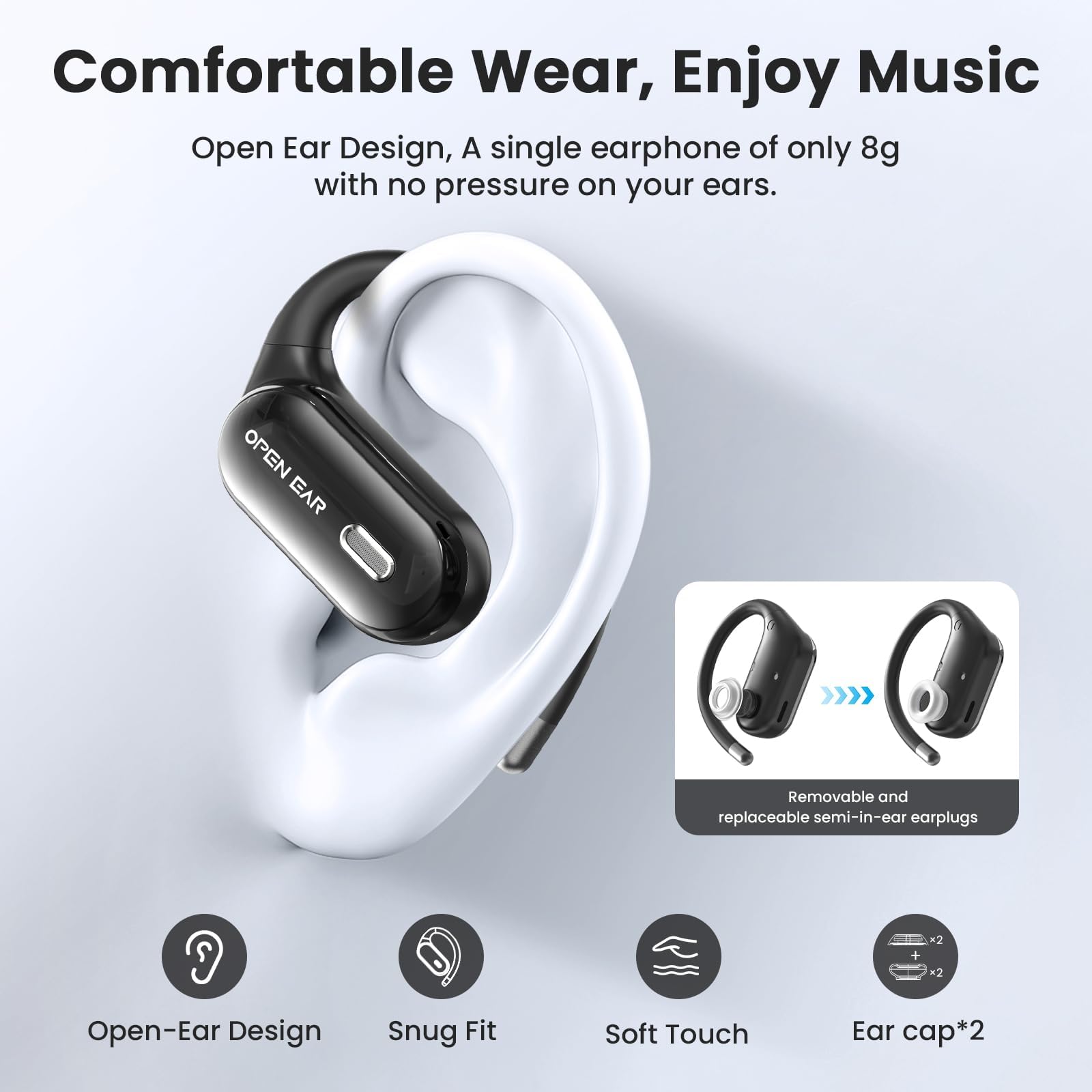Casque de natation, étanche IP68, mémoire 32 G, casque de sport, casque ouvert, 10 heures d'autonomie, lecteur MP3 pour la natation, la course à pied-121