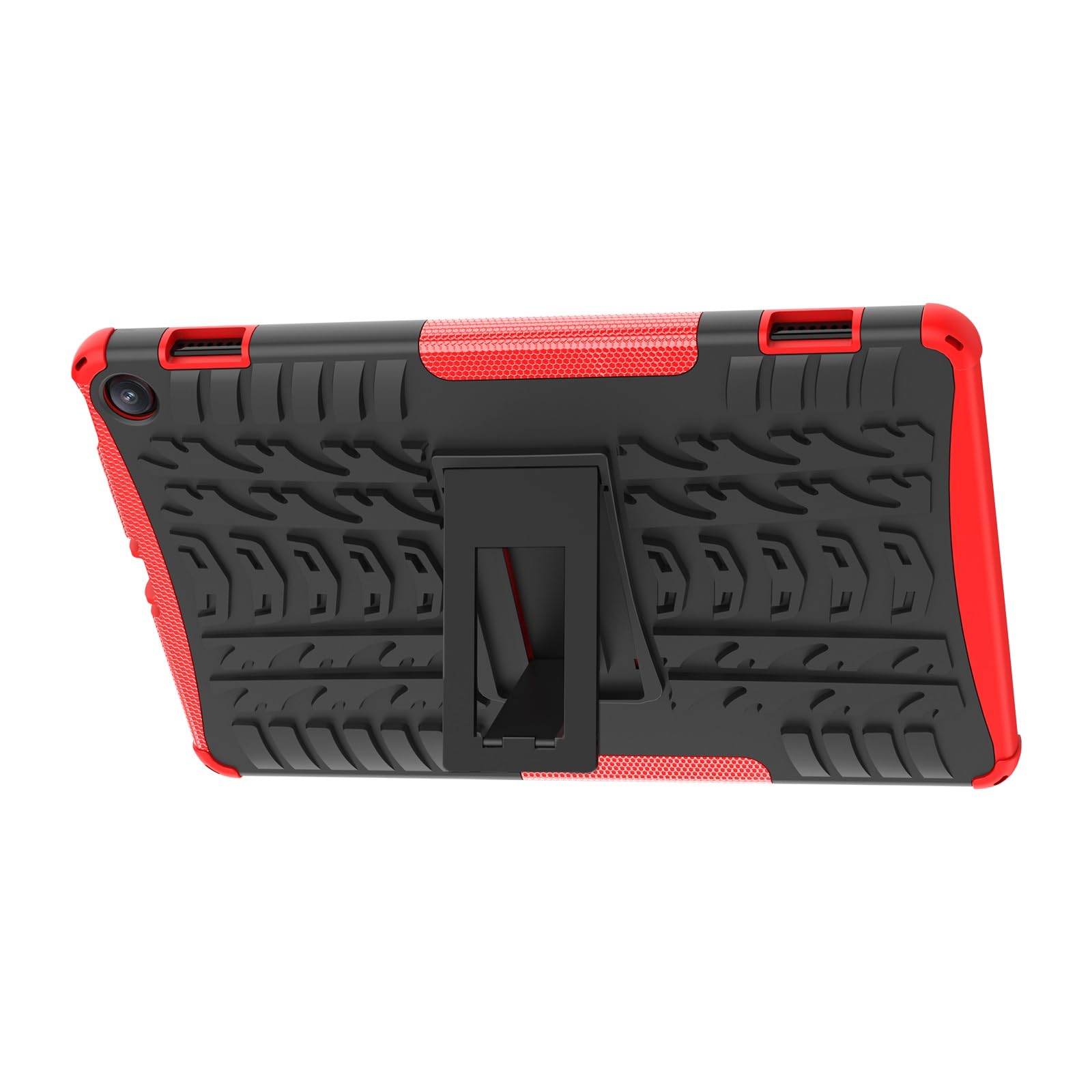 Copertura per tablet per Fire Max 11 pollici Rilasciato 2023 Struttura della gomma antiurto TPU+PC Custodia protettiva con supporto pieghevole maniglia (ROSSO)