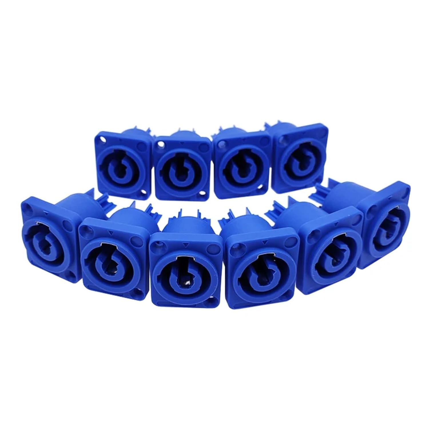 Power Connector 3 Pins 20A 250V Speaker Panel Socket Female 10Pcs(10PCS Blue)