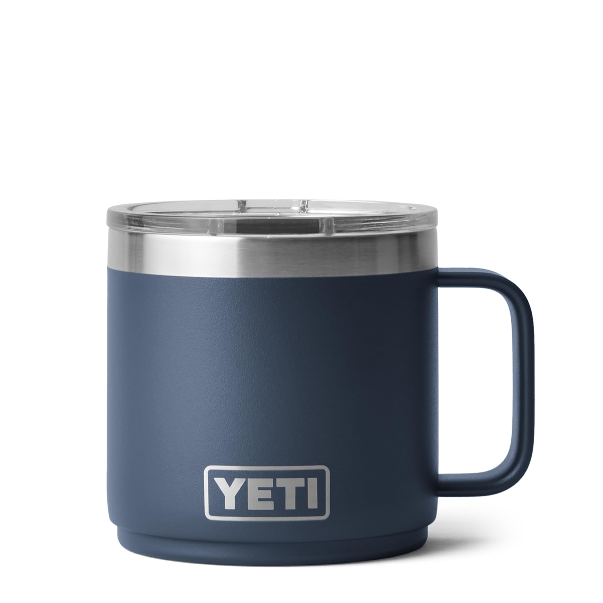 YETI Rambler Stackable Mug with Durasip Ceramic Lining, Vacuum Insulated Stainless Steel Mug with Magslider Lid, Navy, 14 oz (414 ml)