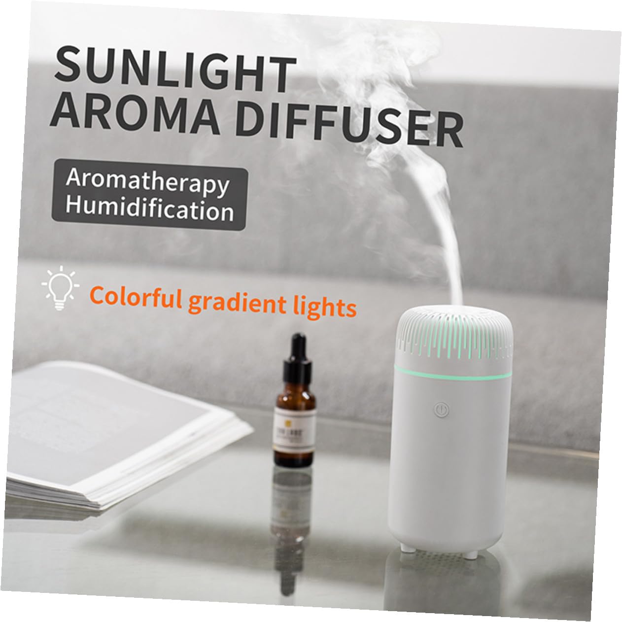 Baluue Difusor de Aroma Práctico y Mini Humidificador Ultrasónico para Coche y Hogar Portátil y Silencioso Difusor de Fragancia Esencial para Habitaciones y Oficinas