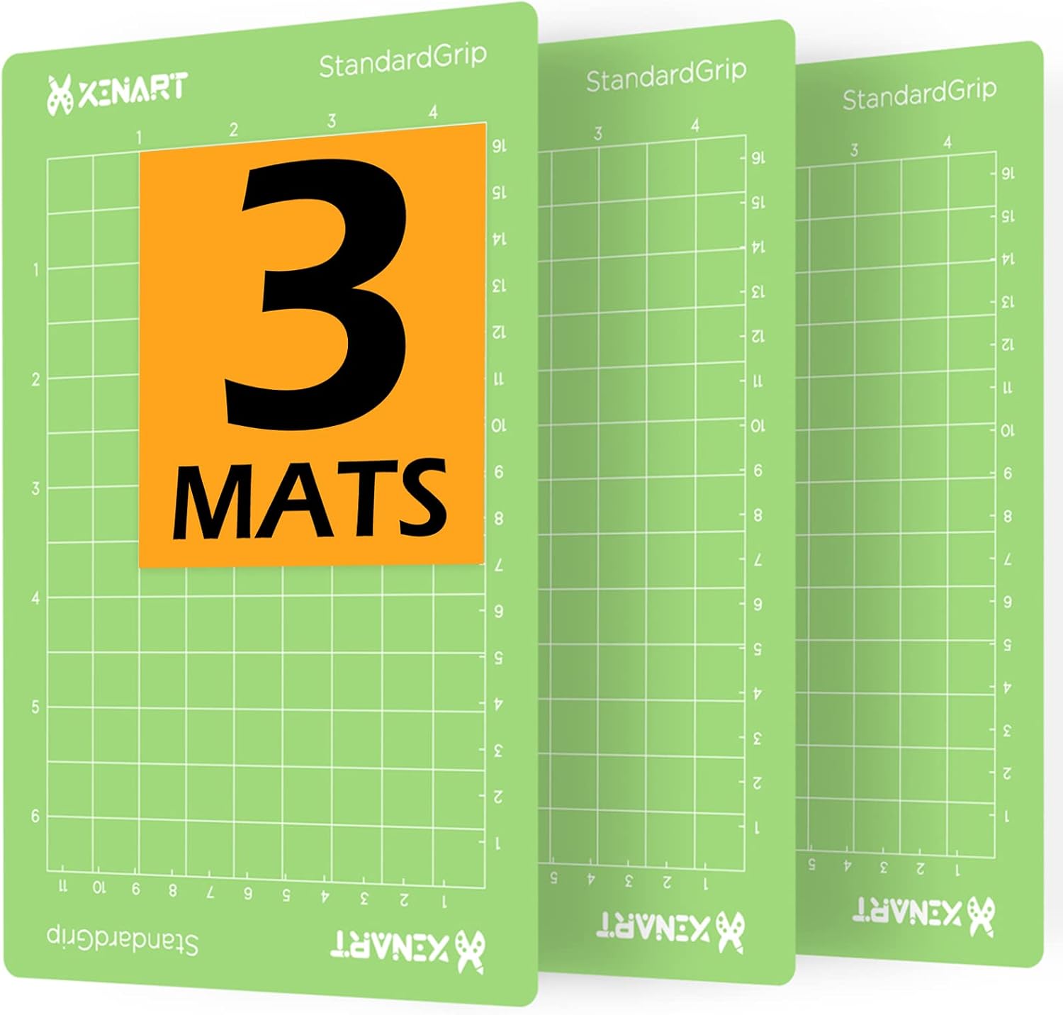 Xinart Cutting Mat for Cricut Joy(4.5x6.5 Inch, 3 Mats) StandardGrip Adhesive Green Cutting Mats Compatible with Cricut Joy