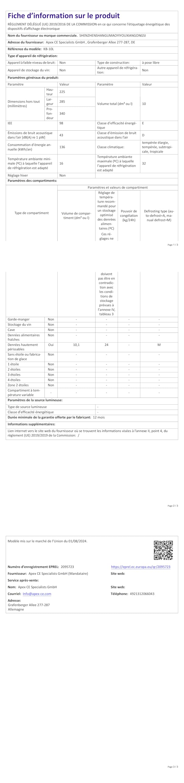 Enventor Mini Frigo de Chambre 10L, Petit Frigo Double Système de Refroidissement 12V/220V, Refroidissement et Chauffage, Compact Fridge Cosmétique