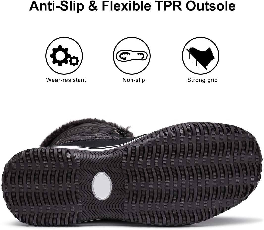 Women's Winter Boots Thermal Snow Outdoor Mid Calf Boot Waterproof Rain Booties with Warm Fur