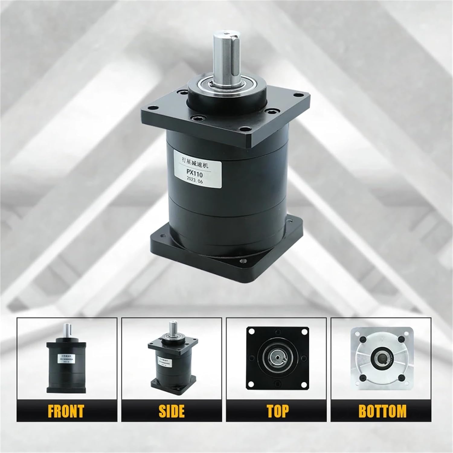 PX110 19mm Input 22mm Output Planetary Reducer Gearbox 3:1 to 216:1 for Computerized Numerical Control Engraver 1.5KW 1.8KW 110ST AC Servo Motor(50 to 1_19MM for 110 SERVO)