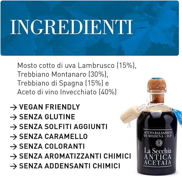 La Secchia - Aceto Balsamico di Modena IGP "Tre Stelle", Affinato in 12 botticelle di Ciliegio-Gelso, Media Densità, Bottiglia 250 ml con Tappo Dosatore in Sughero - 3