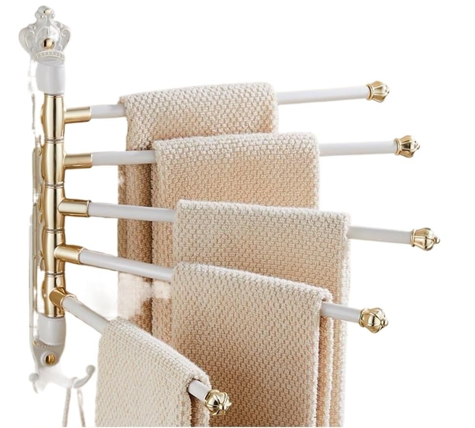 Barre à serviettes pivotante murale blanche porte-serviette pliable vintage