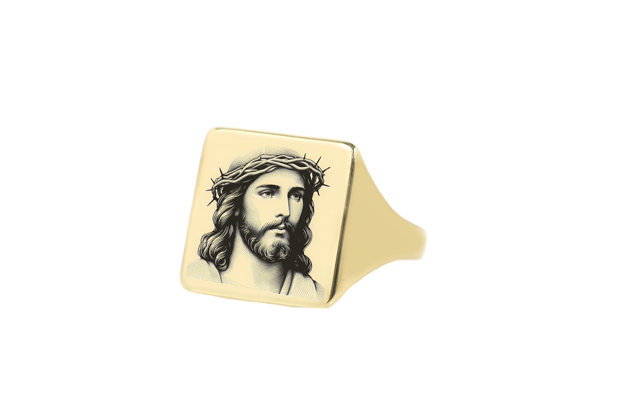 Bague chrétienne Jésus Christ carrée, le cadeau spirituel unique - 7