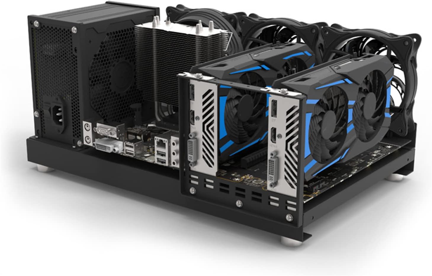 8 Gpu マイニングフレームリグケース マイニングケースラック マザーボード ブラケット オープンマイニングリグフレーム ETH/ETC/ZEC  イーサ アクセサ並行輸入品 GPUアルミニウムのマイニングリグフレーム通貨アクセサリーフレーム用