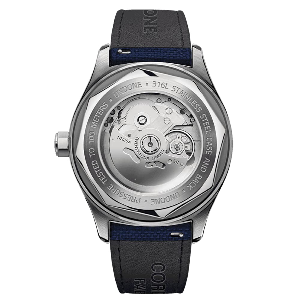 Undone Basecamp Cali Basic Vintage Automático Acero Azul Tela Reloj Unisex