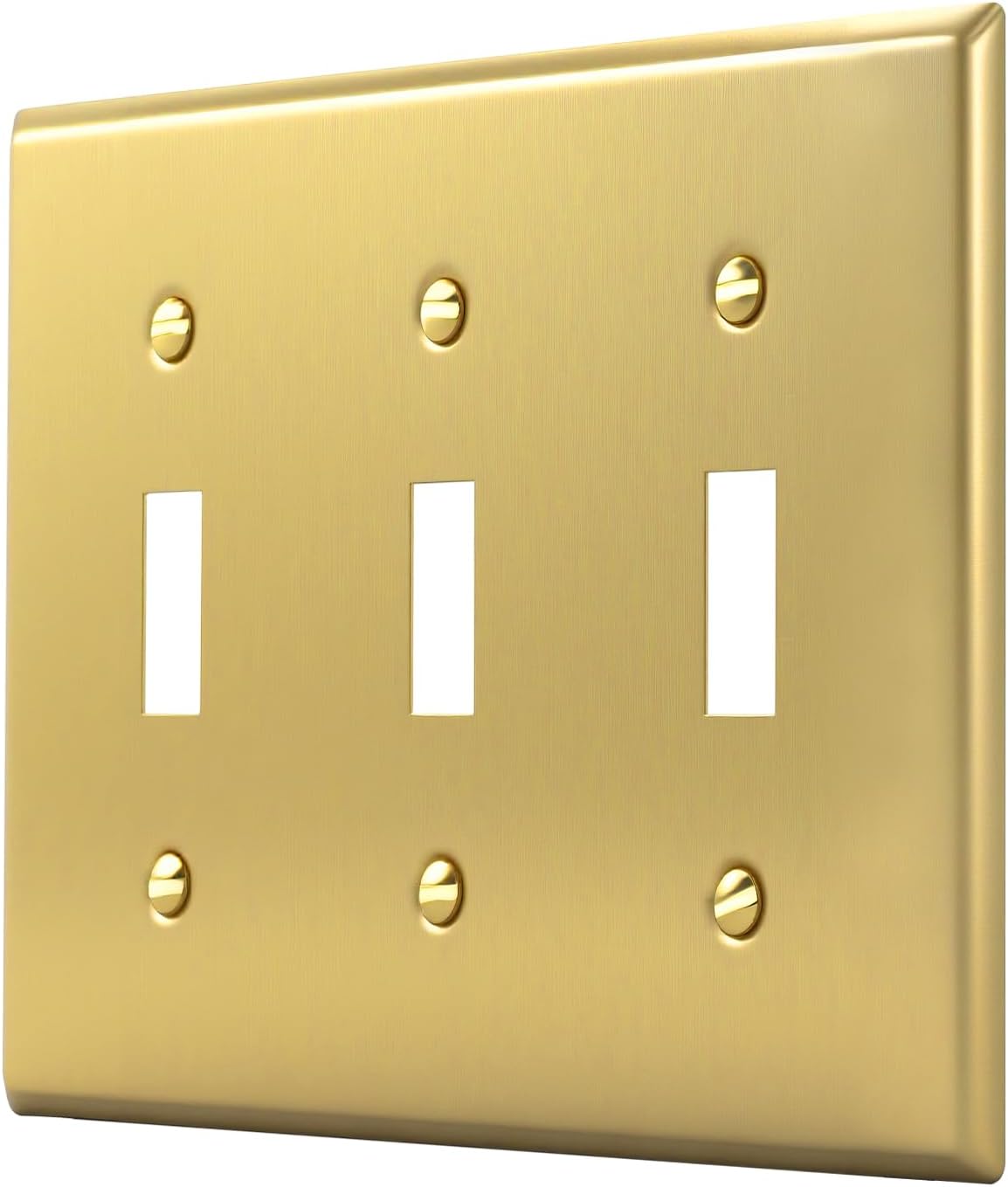 Toggle Light Switch Wall Plates, 3 Gang Light Switch Cover Plate, Decorative Outlet Covers Wall Plate, Standard Size 4.50" x 6.38", Metal Brass Llight Switch Cover Guard-1 Pack