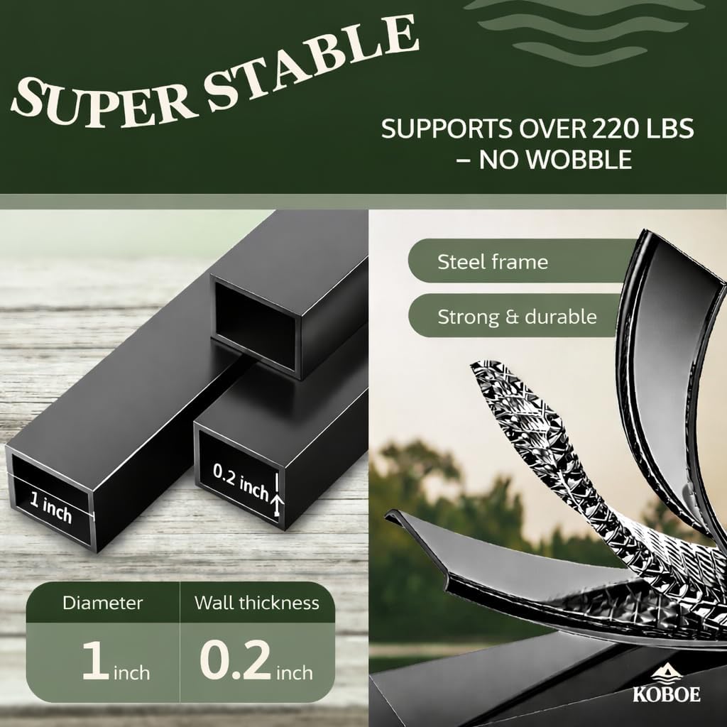 Foldable Camping Table – Heavy-Duty Steel Frame, 60-Second Setup, Portable Outdoor Table with Carry Bag (34.6” x 23.6”)