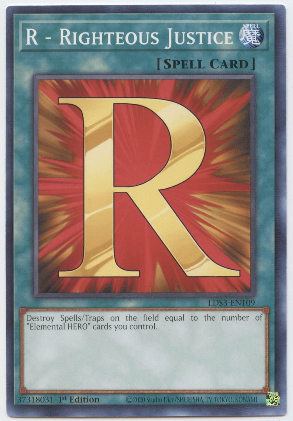 Yu-Gi-Oh! Karte „Righteous Justice“ – LDS3-EN109, Common, 1. Auflage
