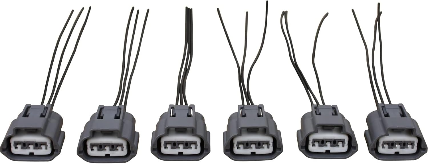 AIP Electronics Set 6 Premium Ignition Coil Connector Pigtails Compatible with 1992-2015 Nissan and Infiniti OEM Fit WH1009x6