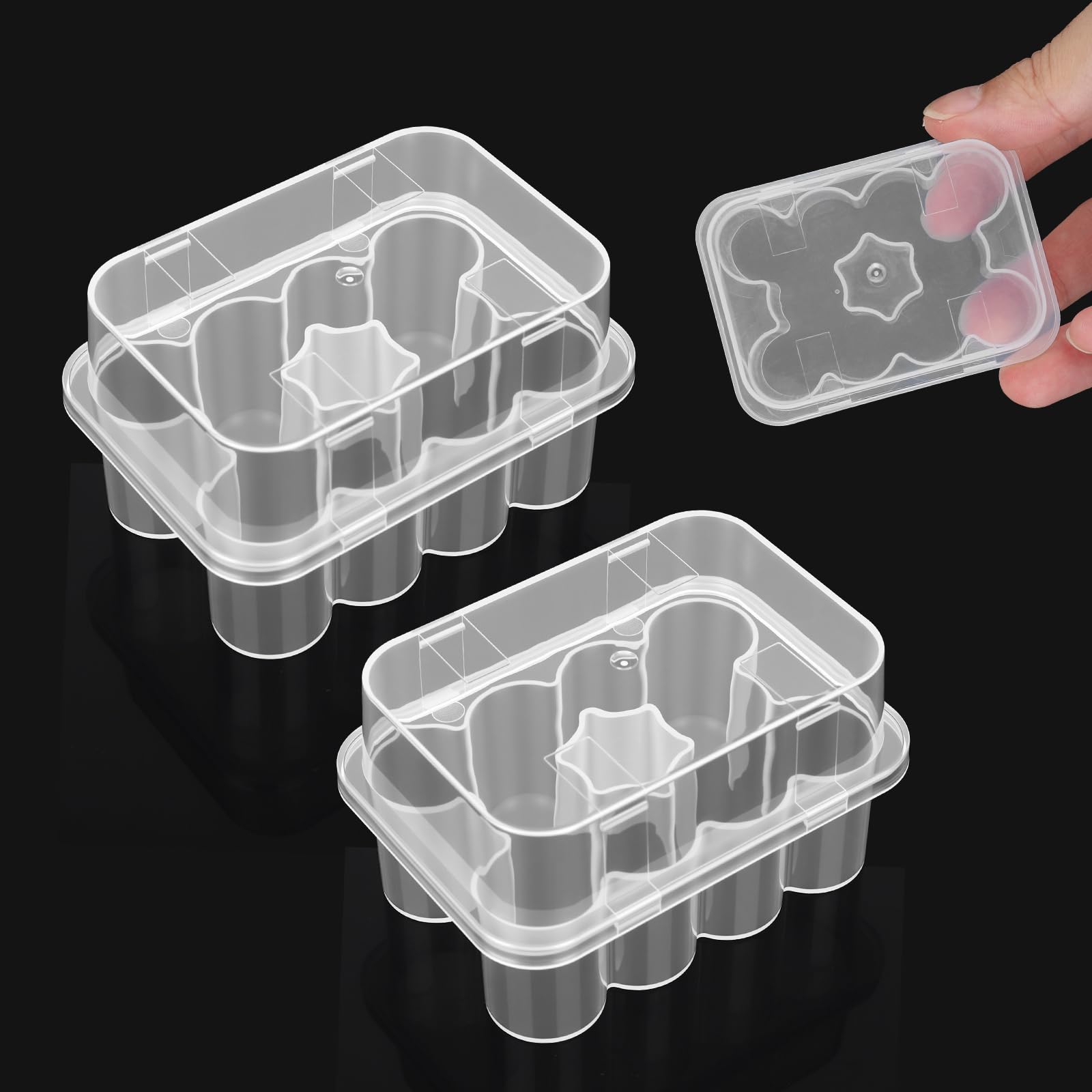 2 Pack Clear Peptide Storage Case for Fridge, 10-Slot 3ml Vial Organizer Stackable Transparent Vial Holder Container Box Supply for Refrigerator Storage