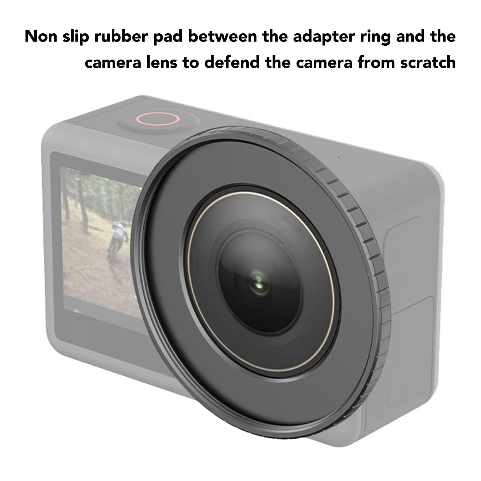 Adapter Obiektywu Aparatu 49 Mm, pierścień Adaptera Filtra Aparatu Fotograficznego ze Stopu Aluminium do Action4, Kompatybilny ze Wszystkimi Akcesoriami do Filtrów 49 Mm