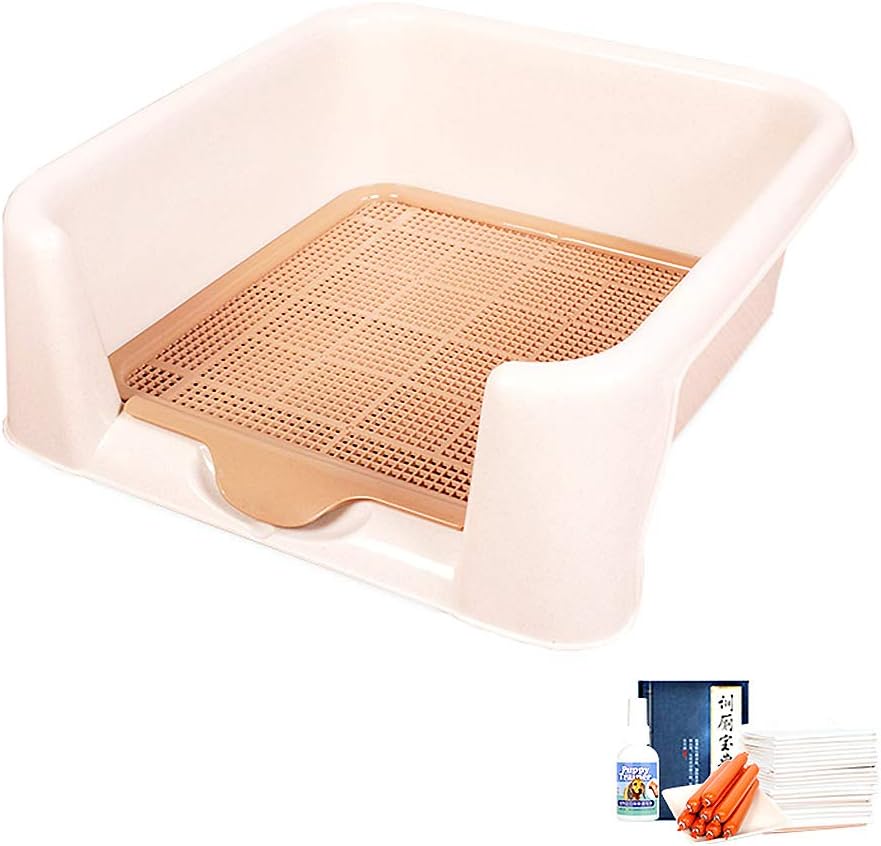 HORV Indoor Outdoor Training Tray for Dogs Litter Box Toilet with Fence, Pee Post for Male Pets, Keep Paws Dry & Floor Clean : Pet Supplies