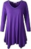 LARACE Plus Size Tops for Women Tunic Asymmetrical Dress Shirts 34 Sleeve V Neck Flowy Ladies Clothes for Leggings
