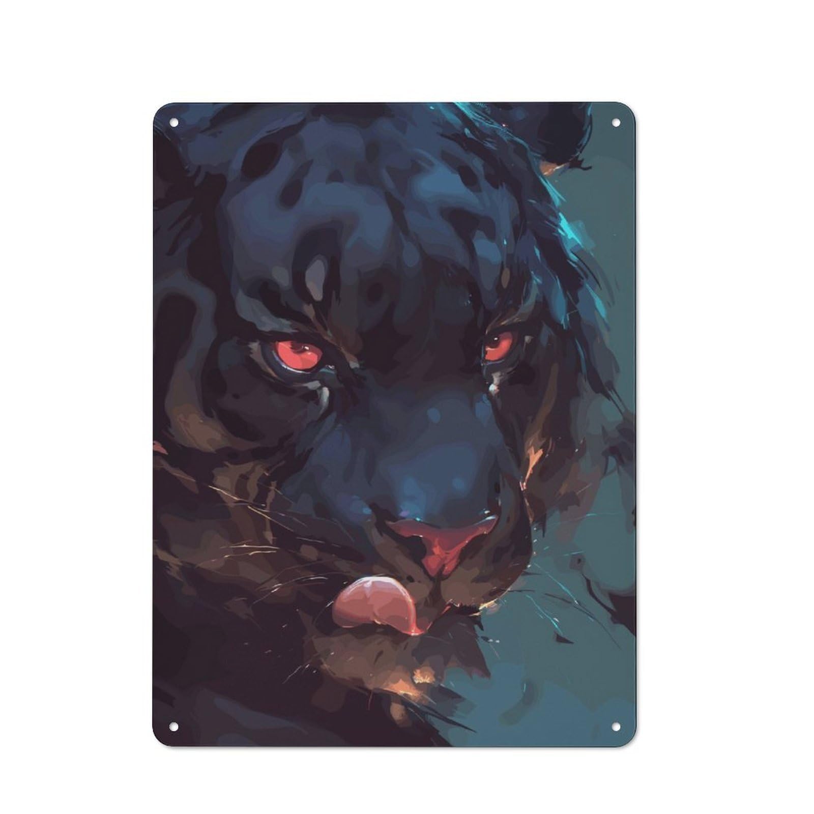 Junmoney Black Tiger Tin Wall Plaque 40X30cm With For Pub Or Café, For Collectors Of Retro Metal Wall Decor