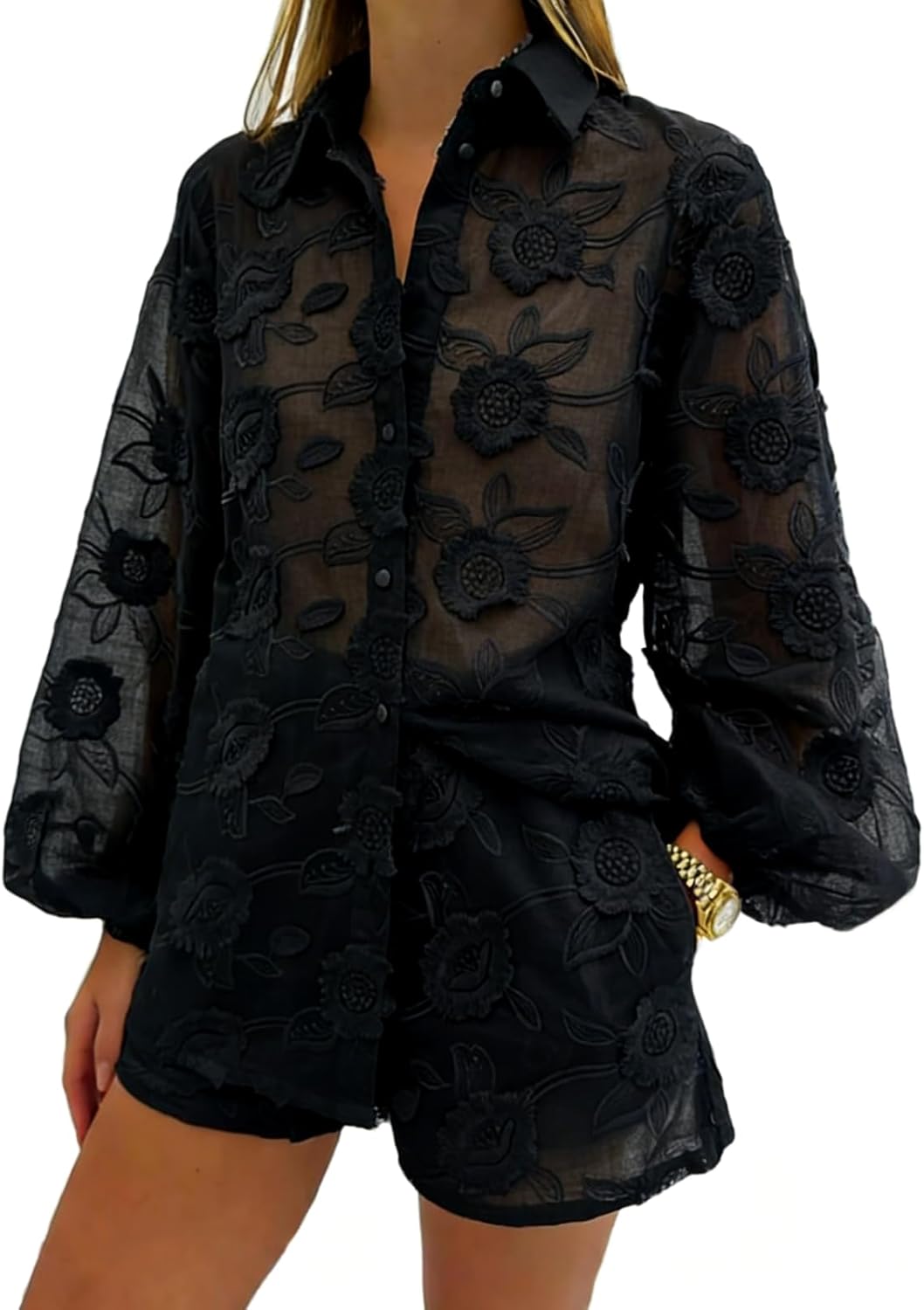 REASERAL Womens Lace 2 Piece Outfits Long Sleeves Lapel Jacket Top Lace Up Mini Shorts Casual Going Out Sets - $59.99