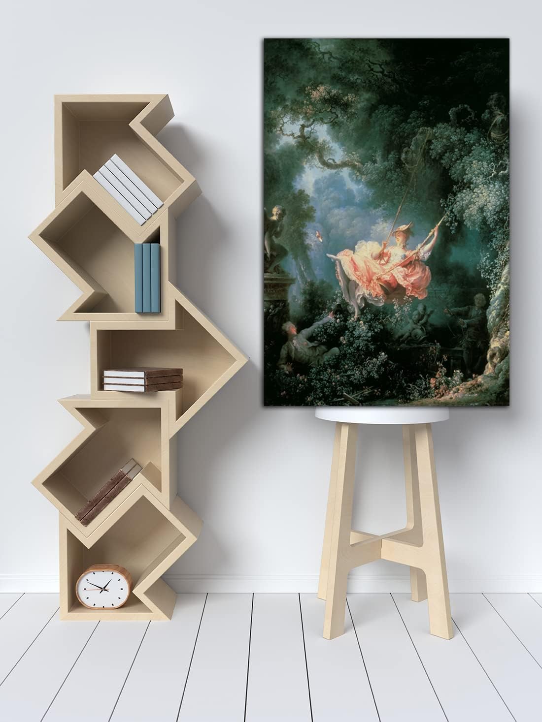 Jean-Honore Fragonard Oil Painting Poster The Swing Wall Art Picture Print Canvas Painting Modern Home Girls Room Bedroom Decor (16x24inch(40x60cm),No Framed)