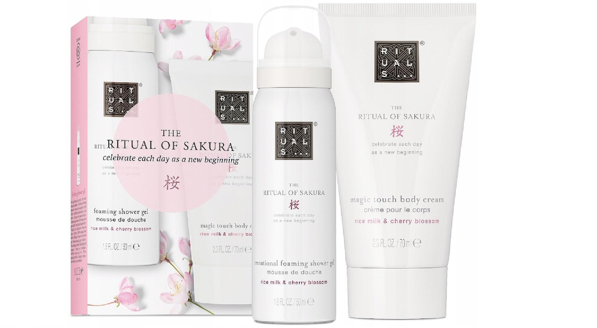 The Ritual of Sakura - Set de regalo de lujo de gel de ducha de 50 ml y crema corporal de 70 ml