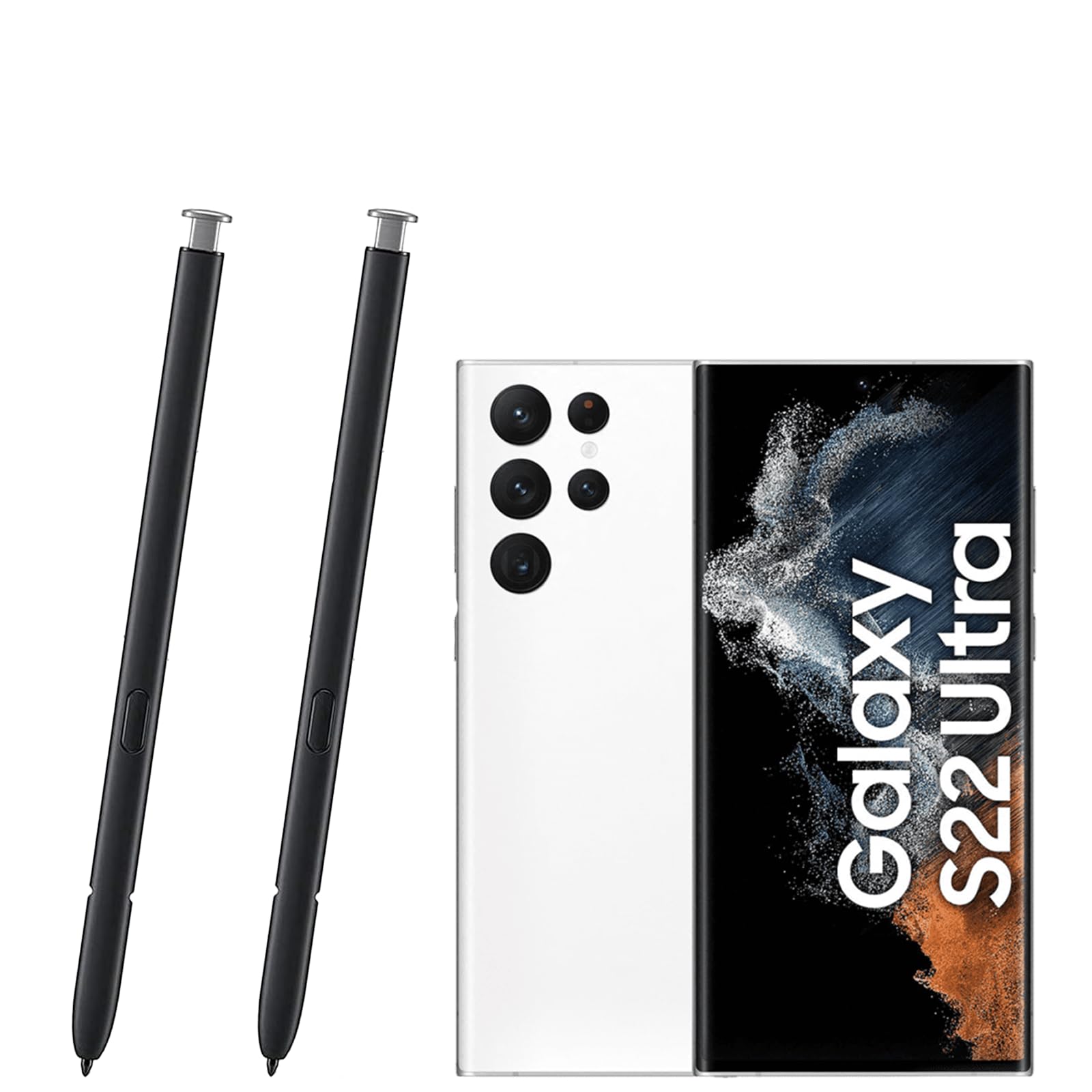 2Pcs Galaxy S22 Ultra Pen Replacement for Samsung Galaxy S22 Ultra 5G SM-S908, Galaxy S22 Ultra S Pen, Stylus Pen for Samsung S22 Ultra 5G Without Bluetooth(White)