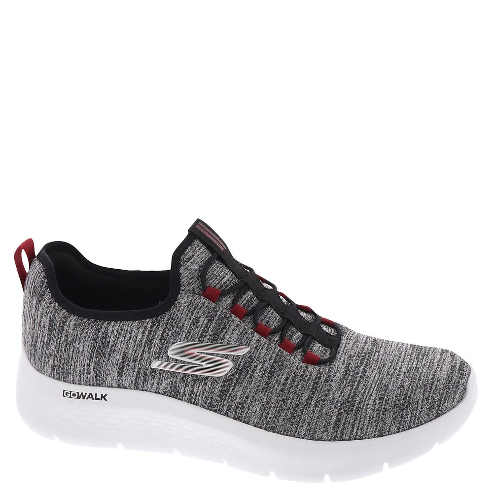 Skechers Men's Gowalk Flex-Athletic Slip-On Casual Walking Shoes with Air Cooled Foam Sneakers, White/Black 2, 7