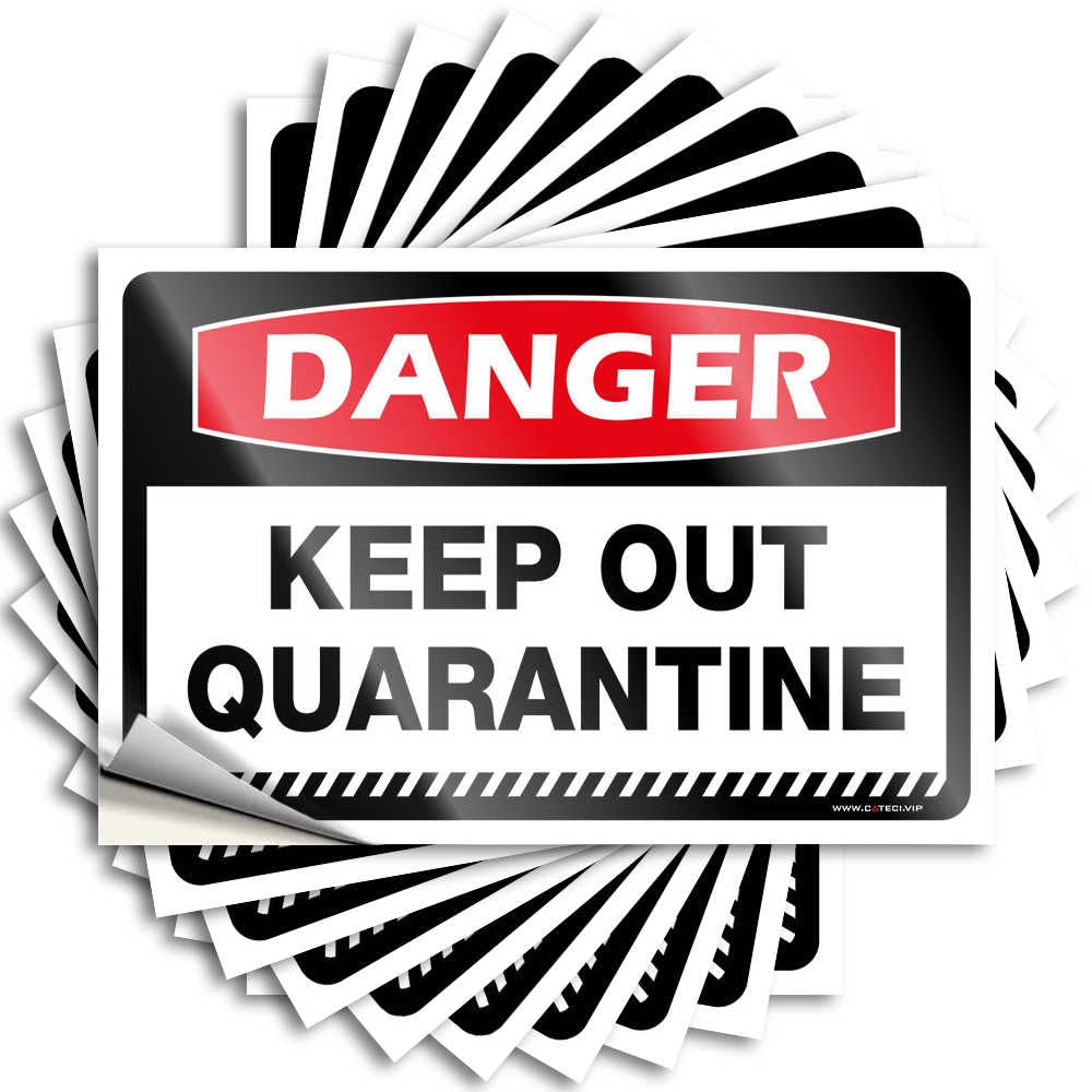 Rubber Lettering Sticker Durable Tumbler | Danger Keep Out Quarantine Cool Self Adhesive Sticker for Beer DIY(6X9CM)