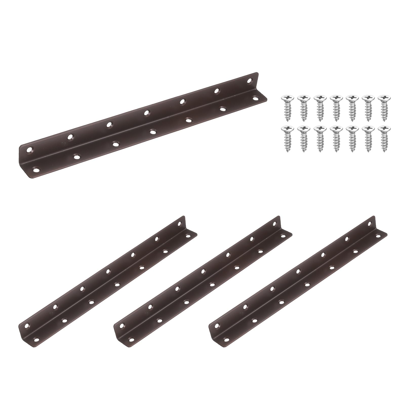 QUARKZMAN 4 Piezas Soportes Angulares 325x25x25mm Acero Inoxidable