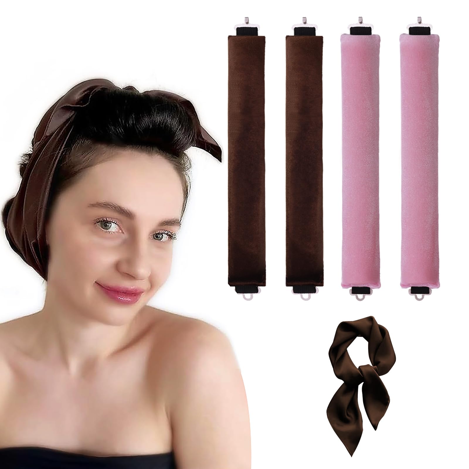 Heatless Curling Roll Comb for Overnight Hair Curls - Tainrunse No Heat Curlers to Sleep In